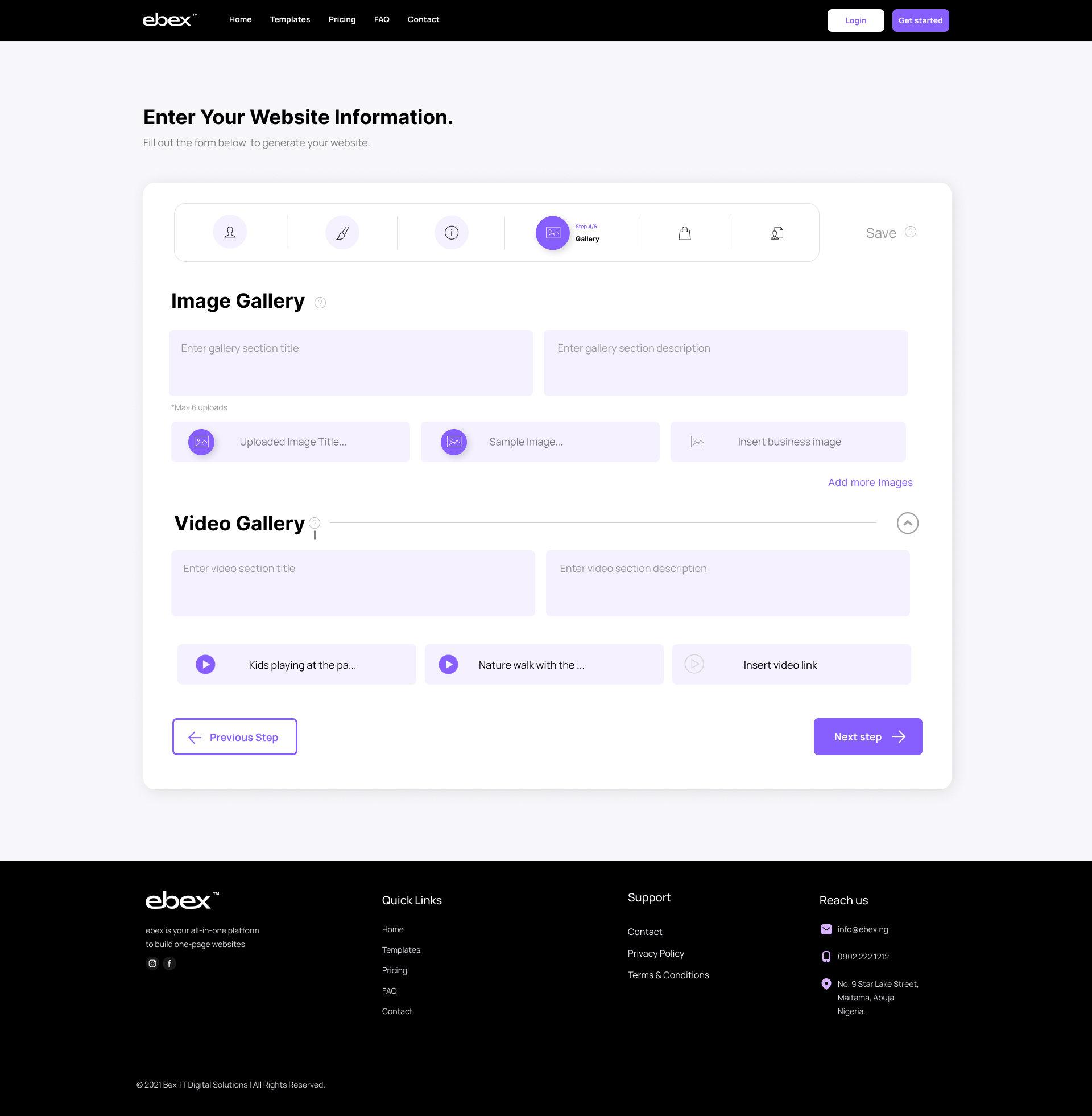 eBex Pages