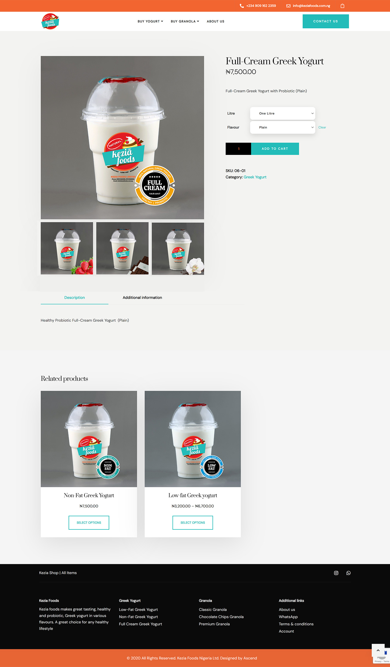 Kezia Foods Product Page